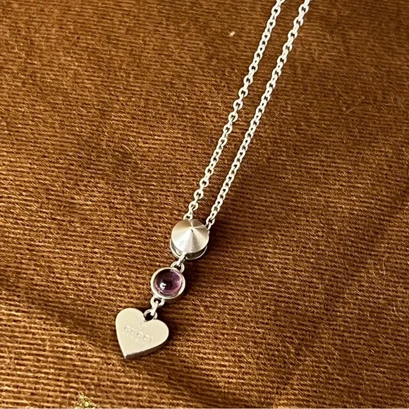 Gucci - Amethyst Trademark Heart Pendant Necklace - Picture 7 of 8